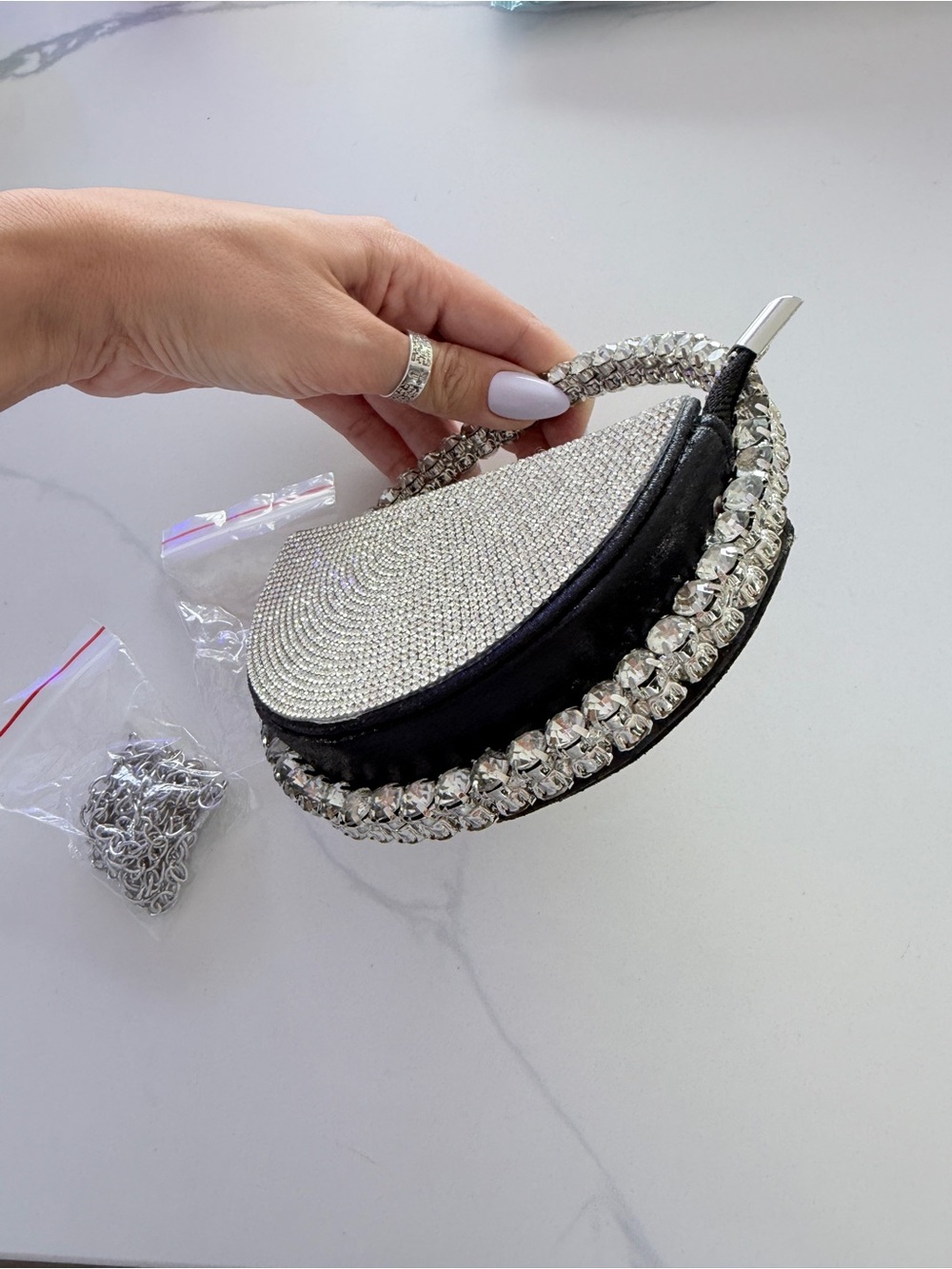 The Demi-Luna Rhinestone Micro Mini bag - Picture 6 of 9